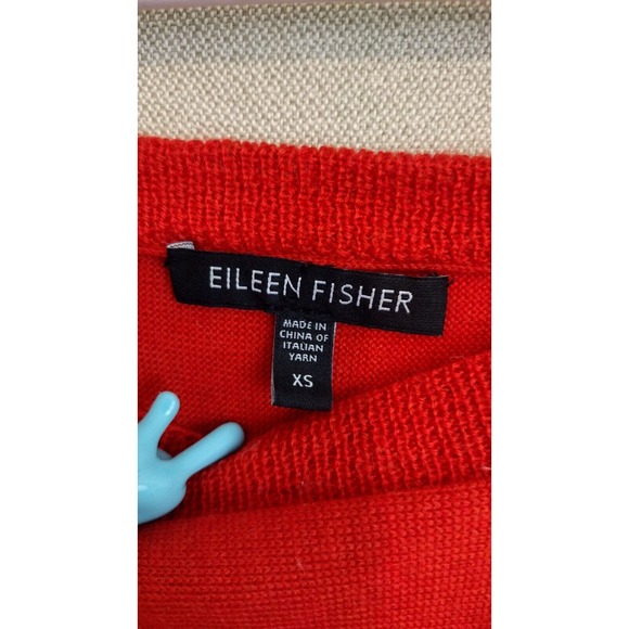 Eileen Fisher Sweater Women XS Red Hi Lo Minimalist Merino Wool Oversized Top - Picture 3 of 6